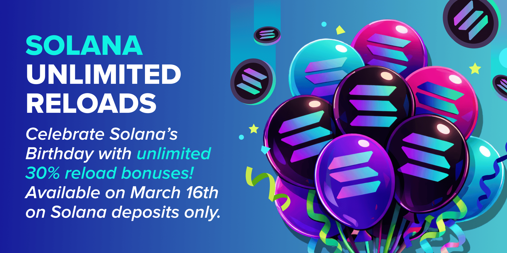 Promotion Solana Unlimited 30% Reload Bonuses